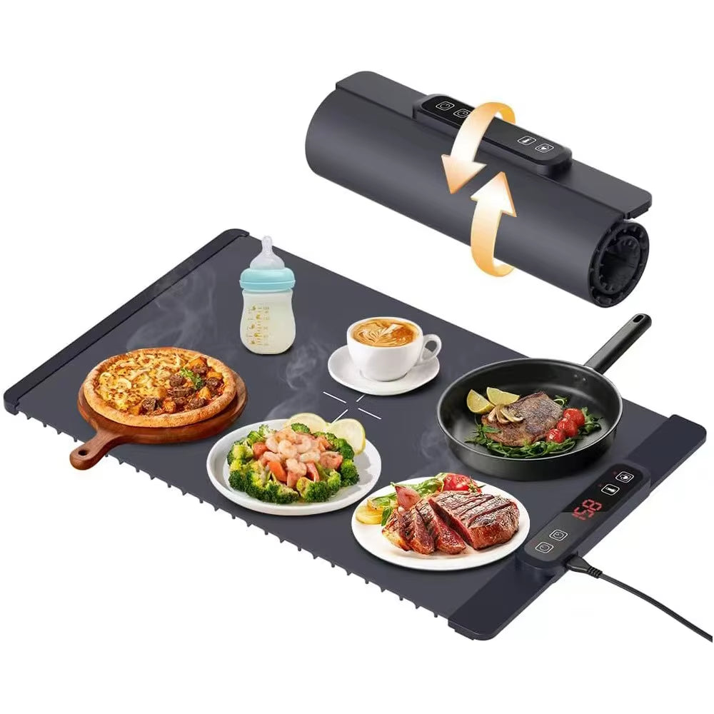 High-Quality Foldable Food Warming Mat Hot Plate with Adjustable Temperature and Safety Features