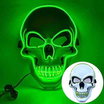Fashion Horror Halloween Skull Mask LED Light Halloween Cosplay Mask Cosplay Costume LED Cold Light Mask Halloween Party