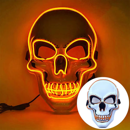 Fashion Horror Halloween Skull Mask LED Light Halloween Cosplay Mask Cosplay Costume LED Cold Light Mask Halloween Party