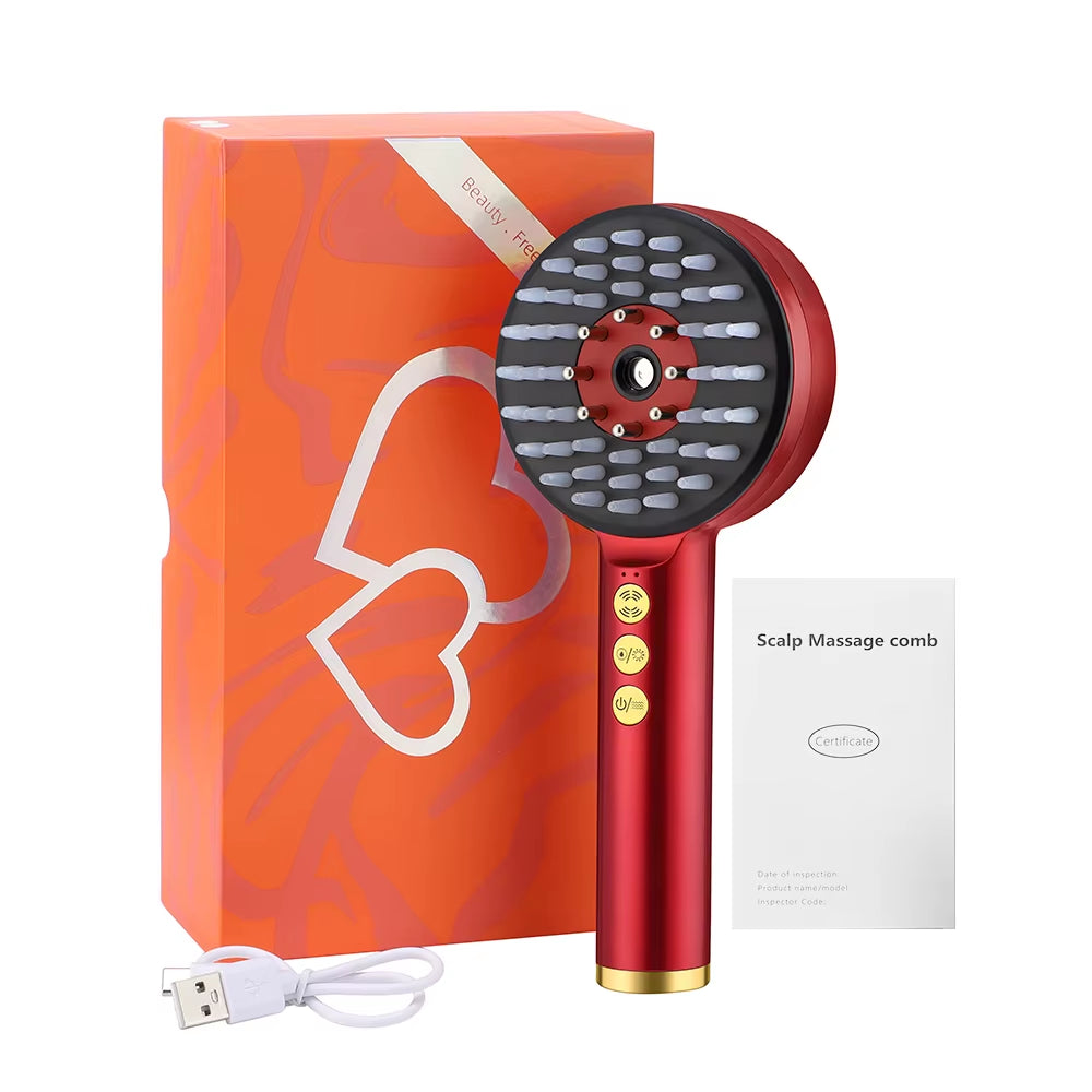 Red Light Vibration Head Massage Comb Electric Massage Comb Oil Applicator Nourishing Scalp Brush Hair Growth anti Hair Loss