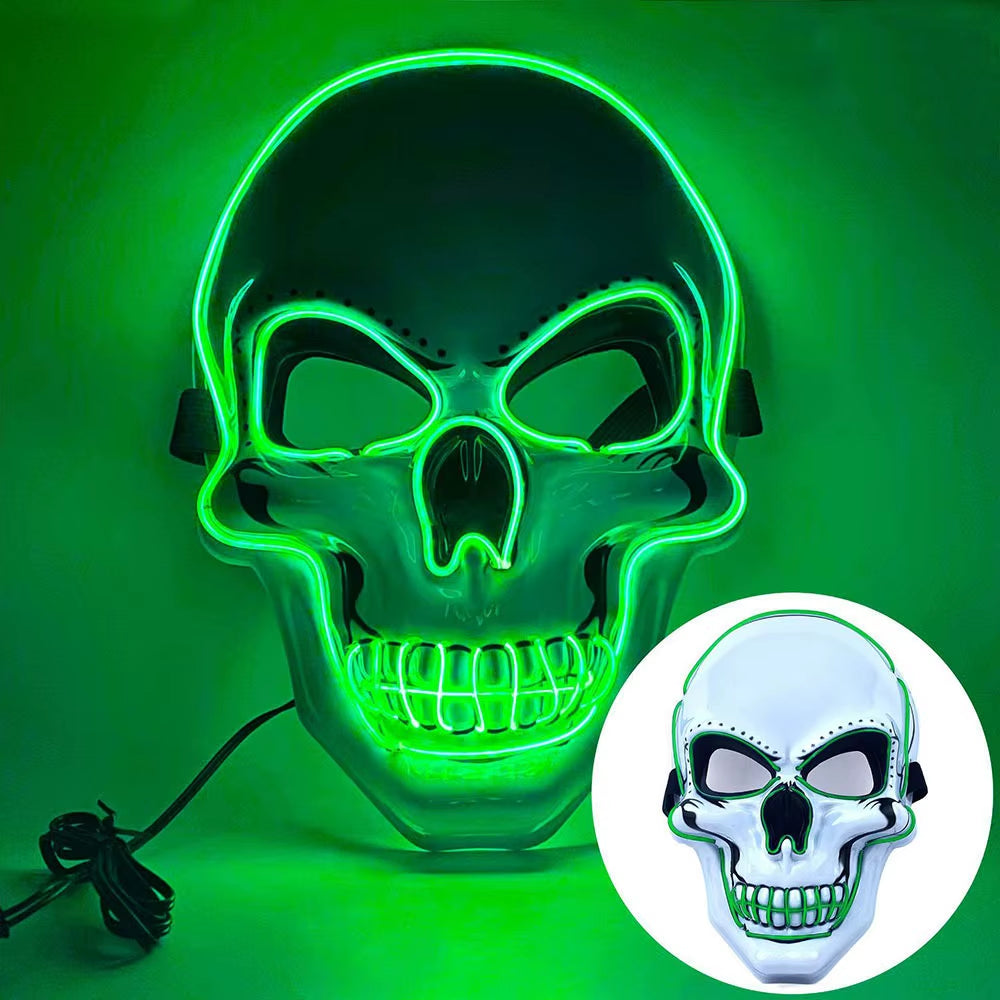 Fashion Horror Halloween Skull Mask LED Light Halloween Cosplay Mask Cosplay Costume LED Cold Light Mask Halloween Party