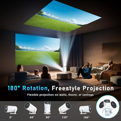 1080P Smart Gaming Projector with 20,000+ Retro Games & Dual Wireless Gamepads (WiFi + Bluetooth) 64GB