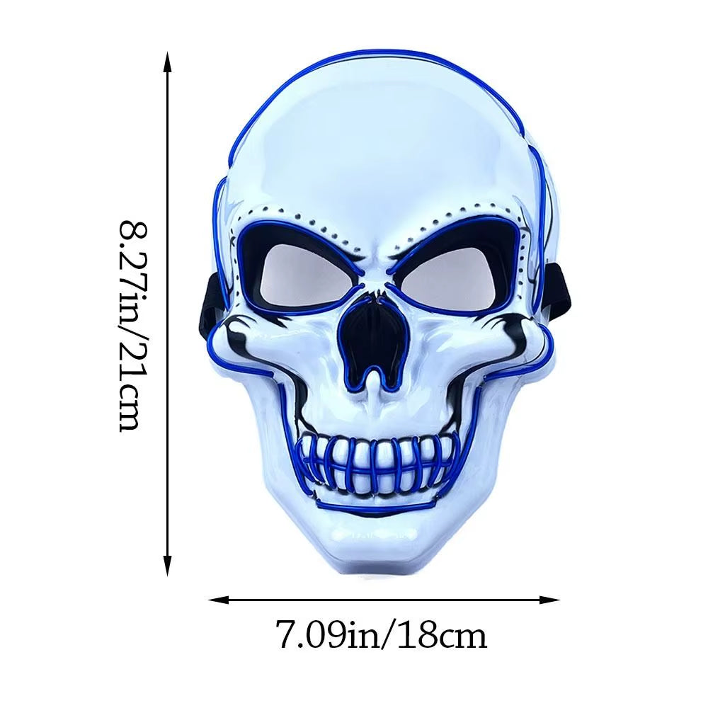 Fashion Horror Halloween Skull Mask LED Light Halloween Cosplay Mask Cosplay Costume LED Cold Light Mask Halloween Party