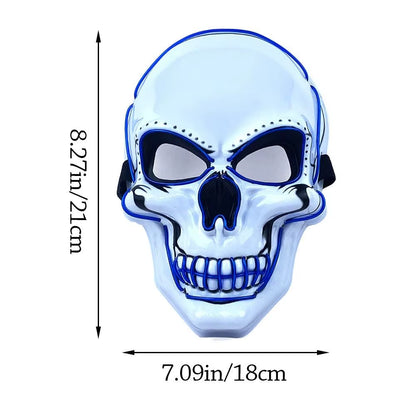 Fashion Horror Halloween Skull Mask LED Light Halloween Cosplay Mask Cosplay Costume LED Cold Light Mask Halloween Party