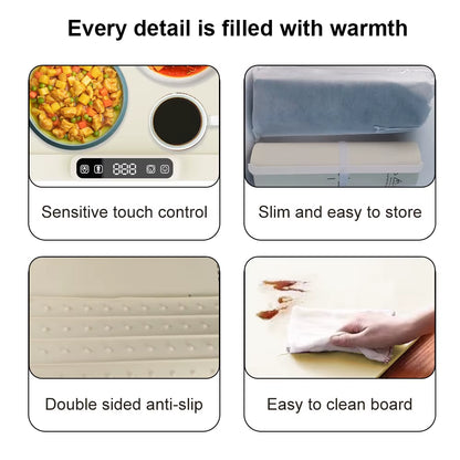 High-Quality Foldable Food Warming Mat Hot Plate with Adjustable Temperature and Safety Features