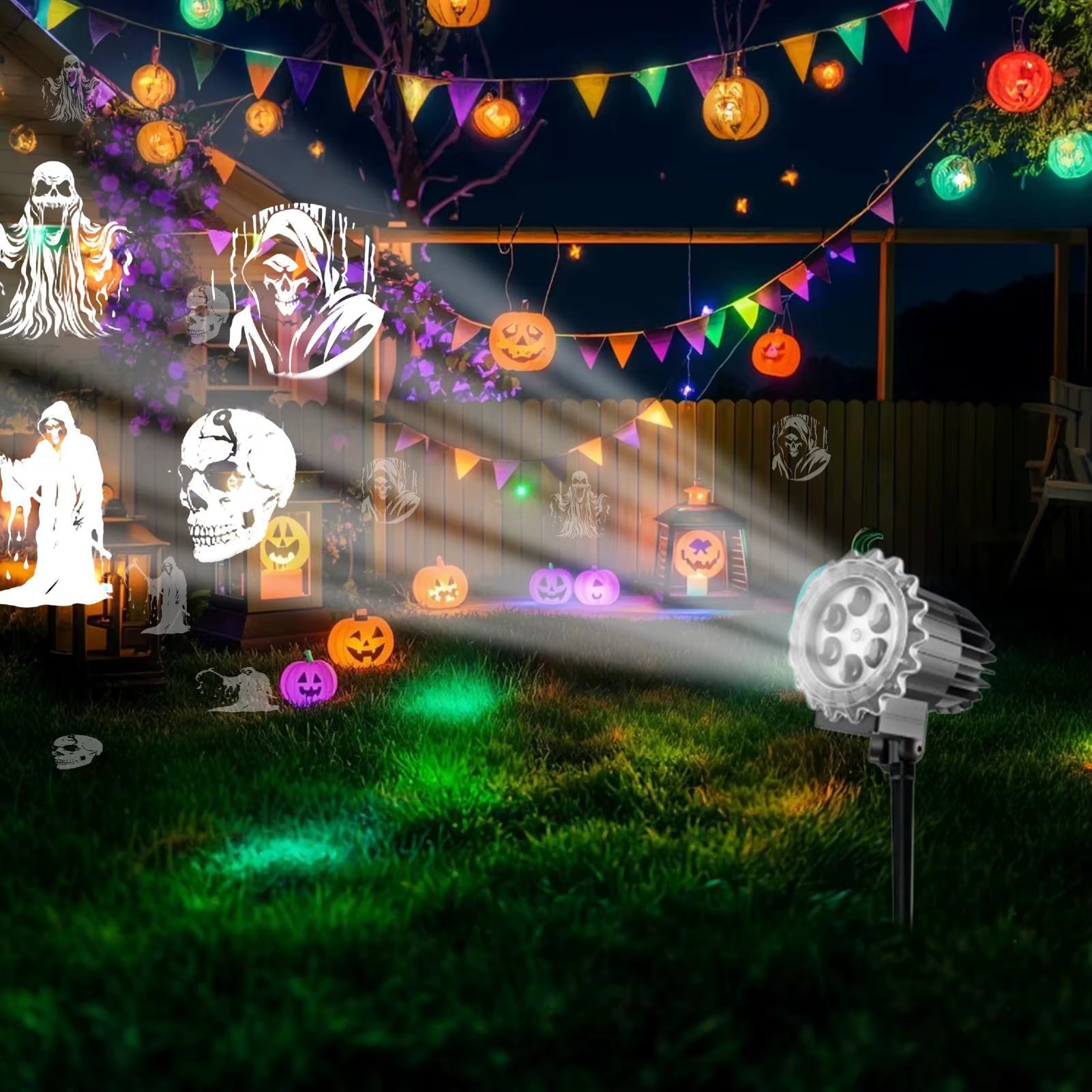 Halloween LED Projector Holiday Nightlight Projector Waterproof LED Projection Lamp for Courtyards Patio Yard Balconies Porch