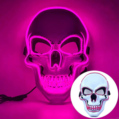 Fashion Horror Halloween Skull Mask LED Light Halloween Cosplay Mask Cosplay Costume LED Cold Light Mask Halloween Party
